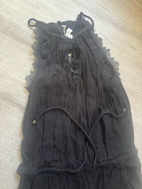 Heartloom Black Lace-Trim Halter Camisole